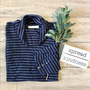 Loft Stripe Turtleneck Tunic Long Sleeve Pullover